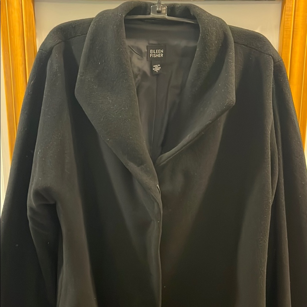 Eileen Fisher Lined Black Wool Jacket